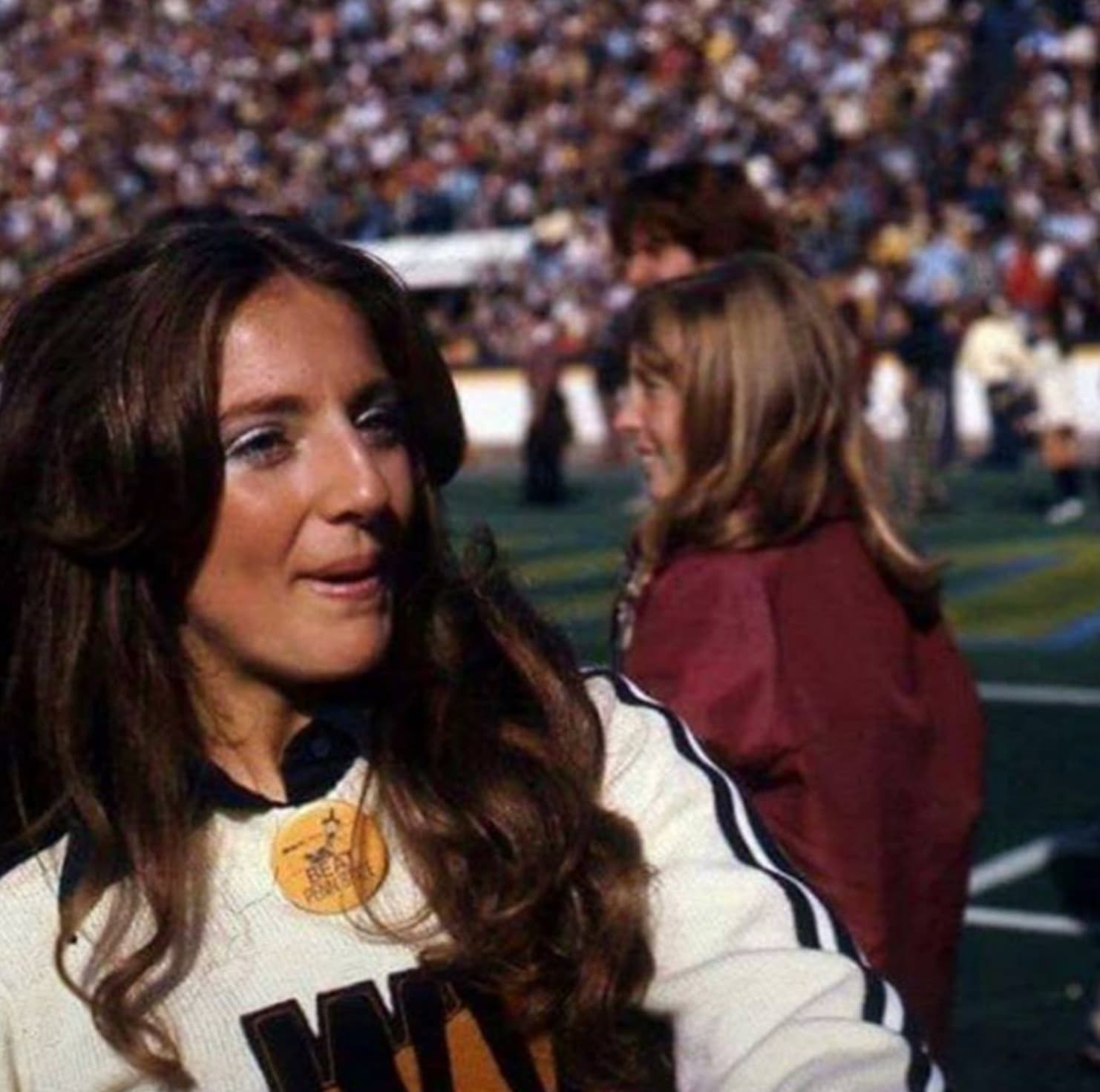 “Lady Gaga's mother Cynthia Germanotta as the head Cheerleader for West Virginia University in 1976.”